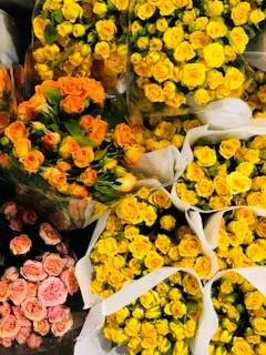 yellow and red flower bouquet