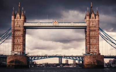 brown bridge under gray clouds famous teams background