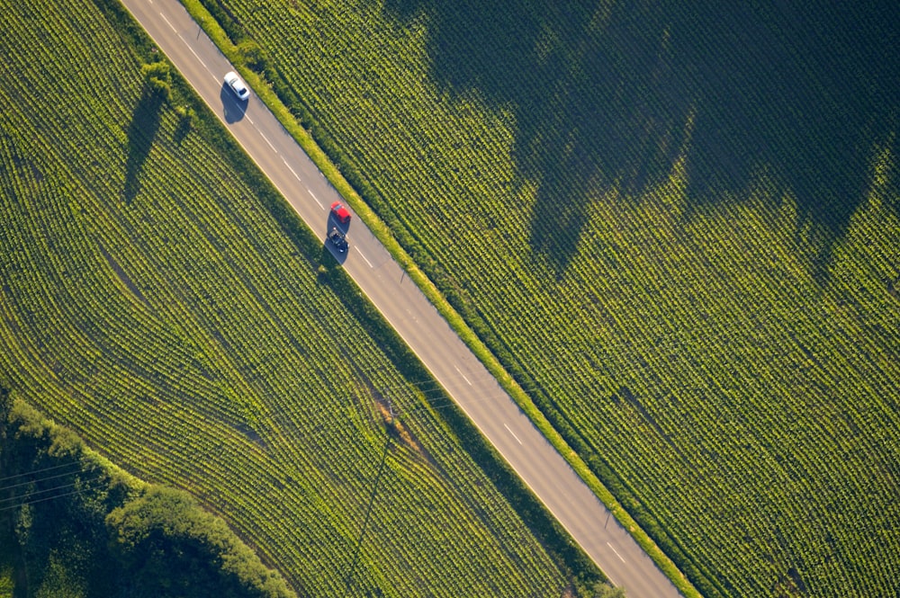 Vista aérea de un campo de hierba verde durante el día