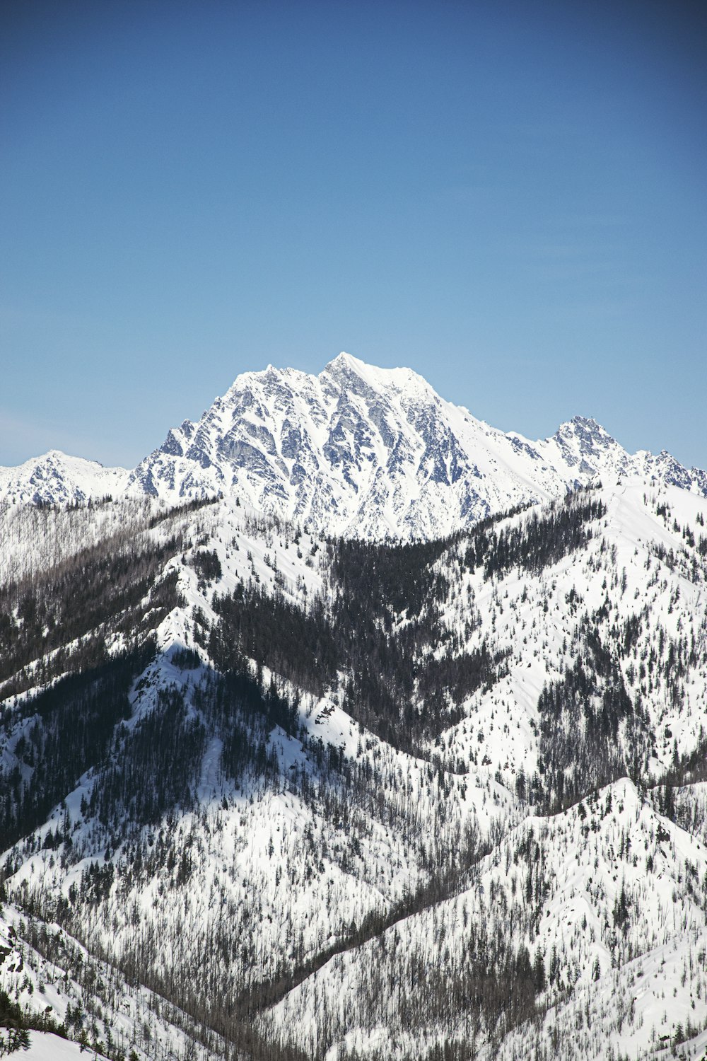 snow covered mountain under blue sky during daytime