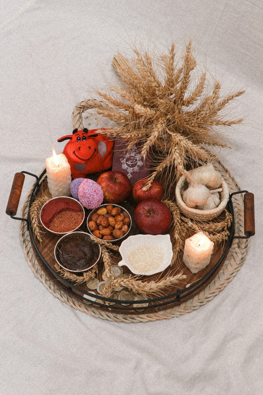 red apple fruit on brown woven round basket