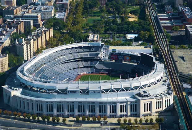 Yankees, luxury tax, aerial view of city buildings during daytime