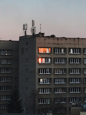 Front view of rbn tv broadcasting building in Barreiras Bahia during sunset