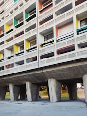 Modern residential building made with interlocking blocks.