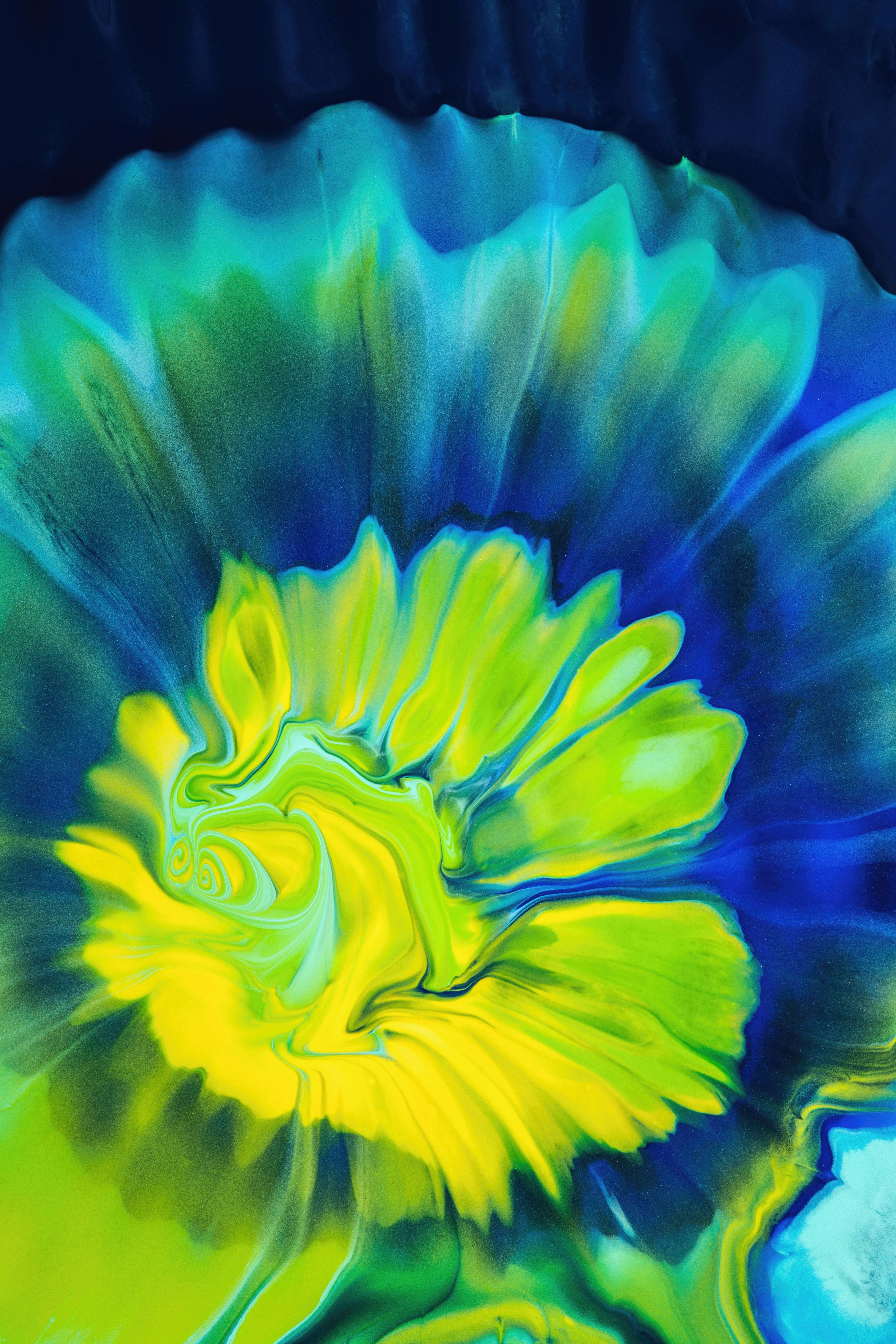 Yellow And Blue Abstract Painting Photo Free Dye Image On Unsplash
