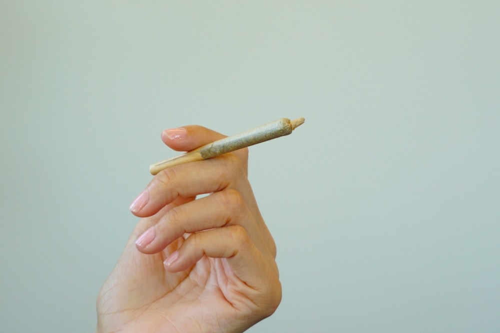 person holding brown cigarette stick