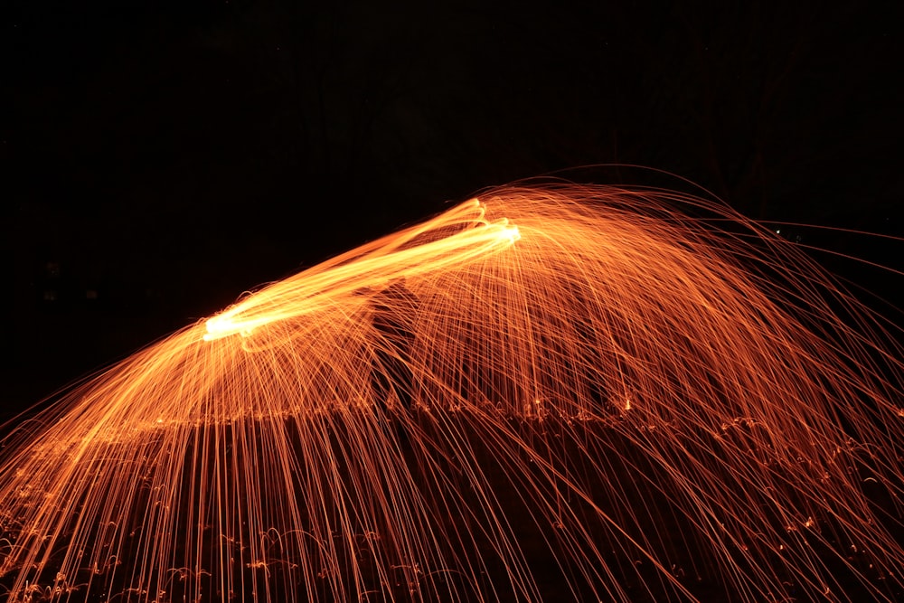 orange and white light in time lapse photography