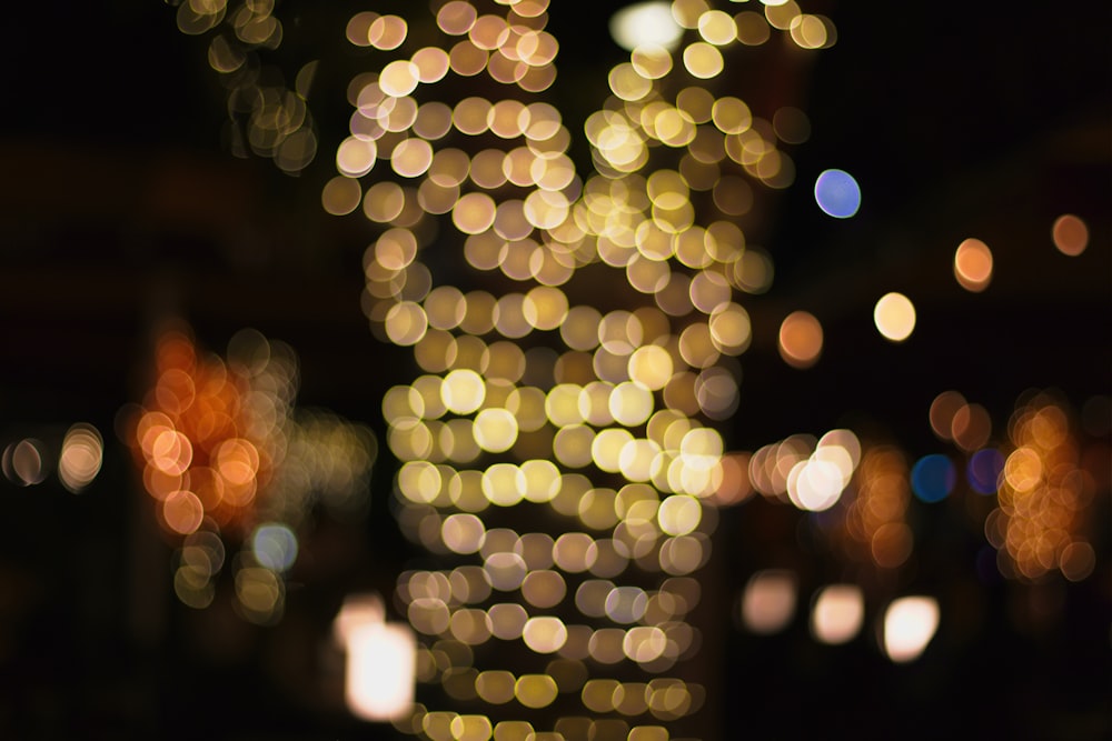 bokeh photography of yellow lights