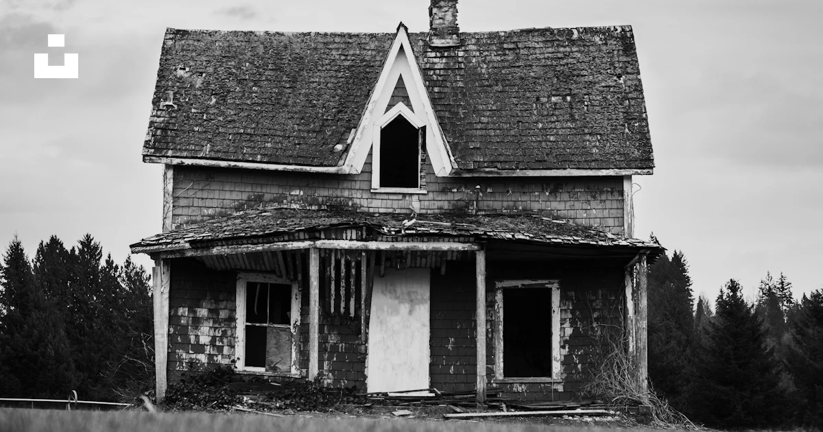 Grayscale photo of wooden house photo – Free Telegraph trail Image on ...