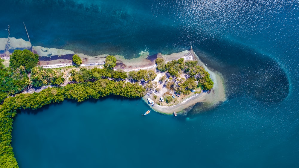 Vue aérienne de l’île Verte pendant la journée