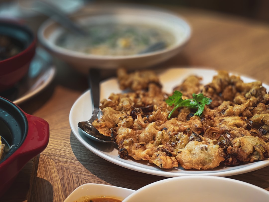 fried chicken on white ceramic plate