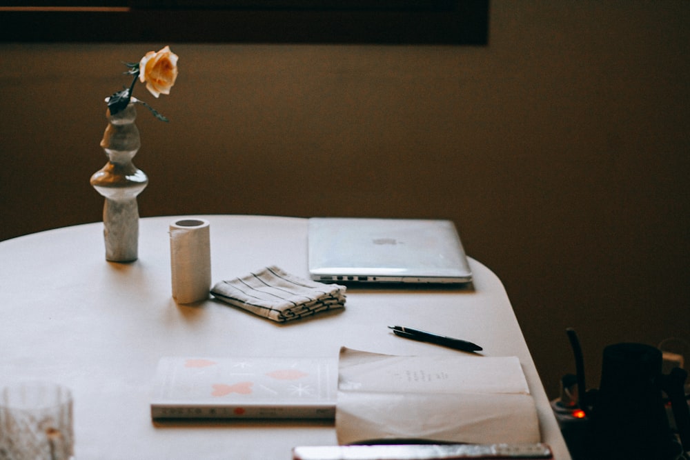 white printer paper on table