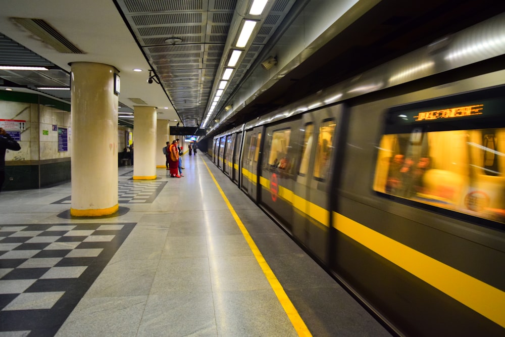 people walking on train station