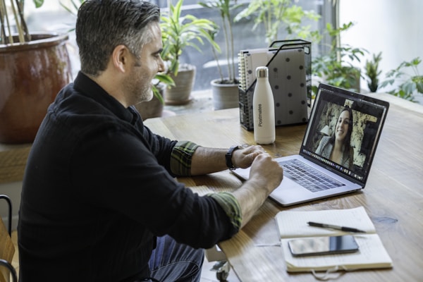 A salesperson working in an office on a virtual callby LinkedIn Sales Solutions