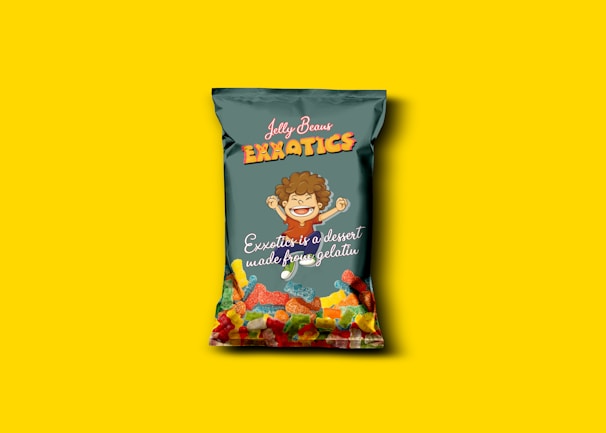 black and yellow plastic pack