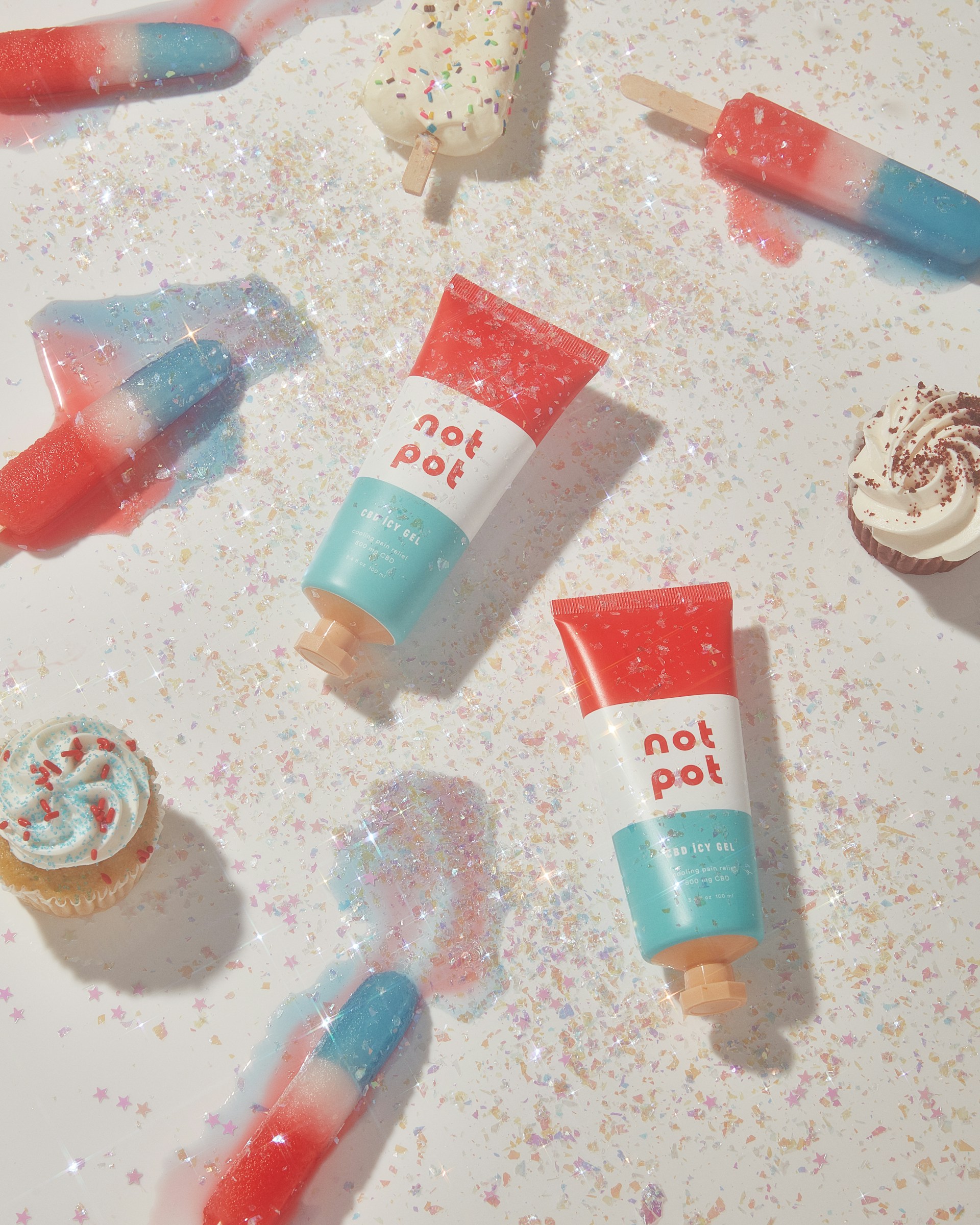 A cheerful scene featuring freeze-dried pet treats alongside playful candy designs, emphasizing the brand's commitment to fun and flavor.