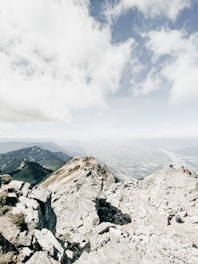 A breathtaking view of a mountain trail during a hike.