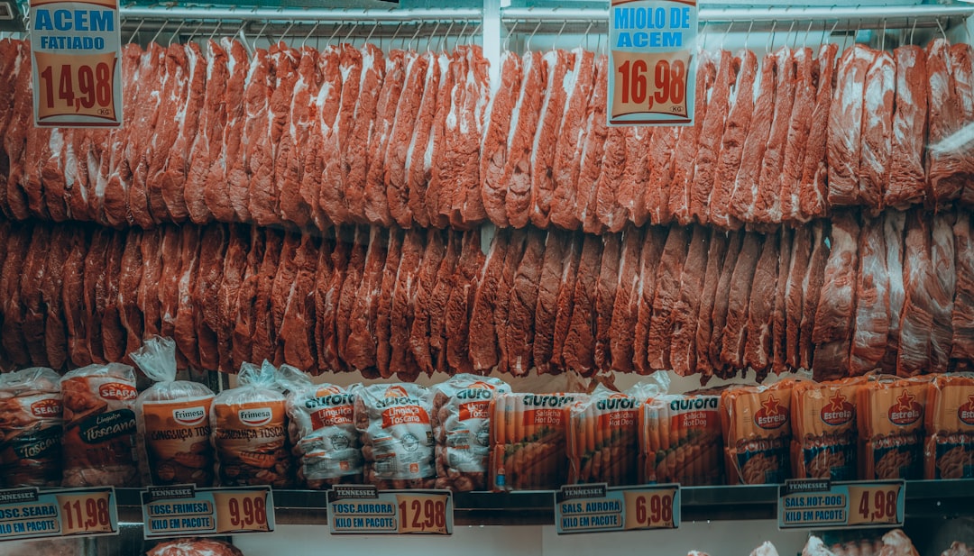 raw meat in plastic packs