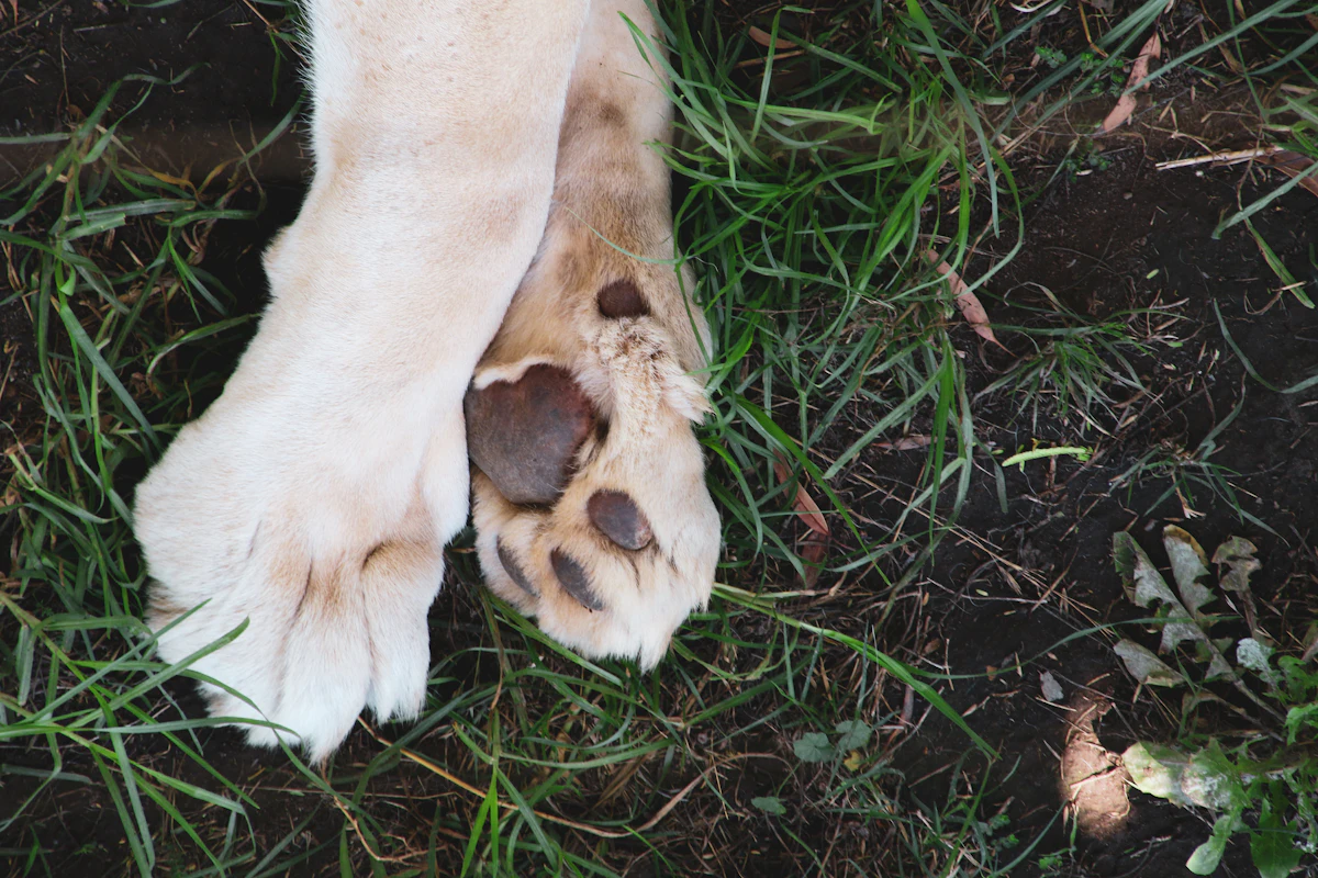 Close-up of a dog's paw and nails — what angle to cut dog nails