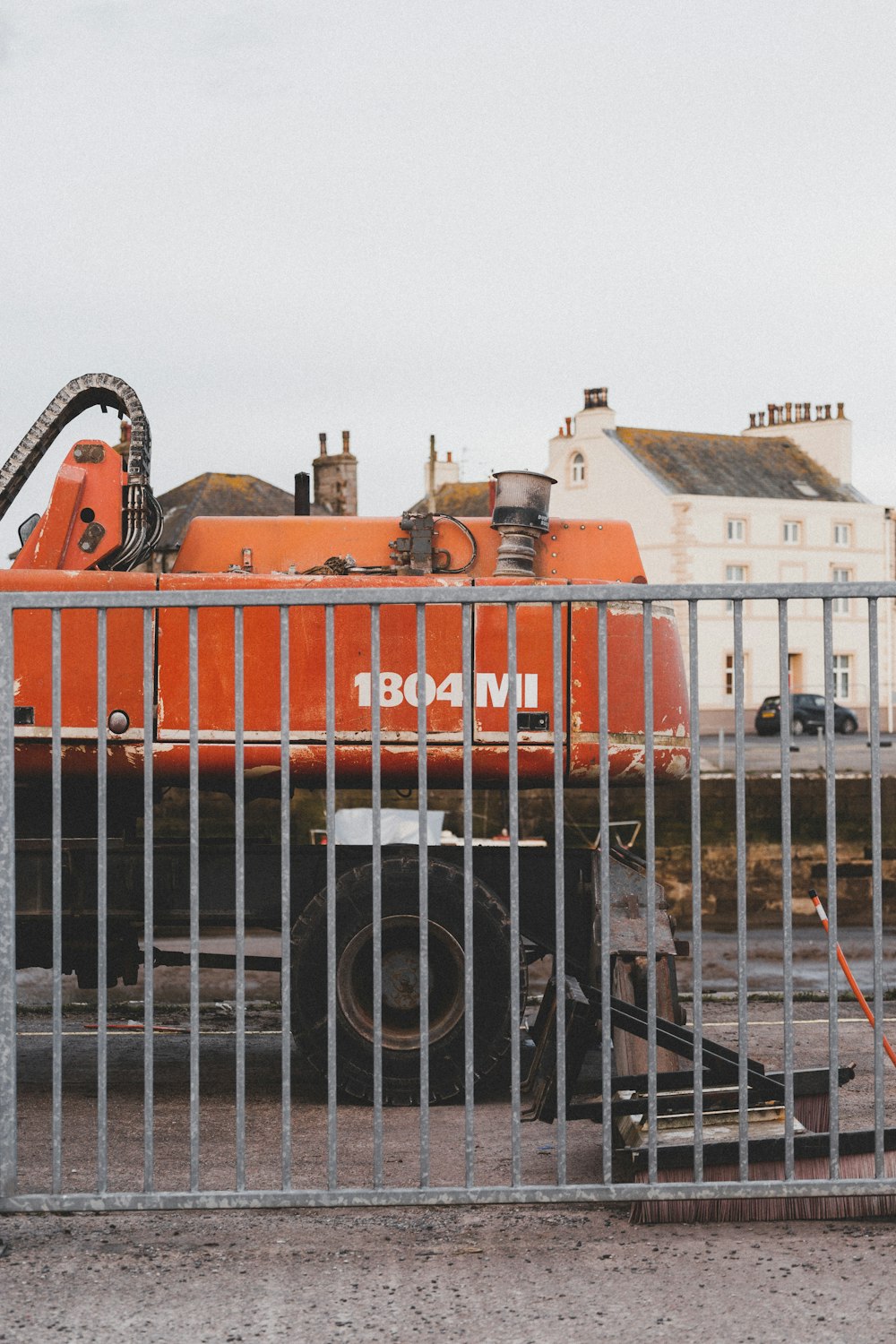 red and black heavy equipment