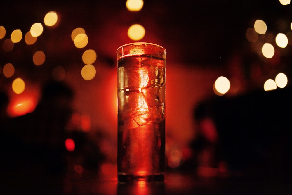 clear drinking glass with water