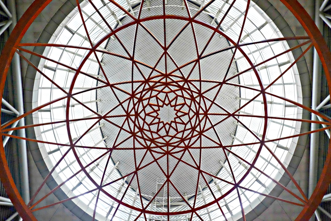 white and red round ceiling