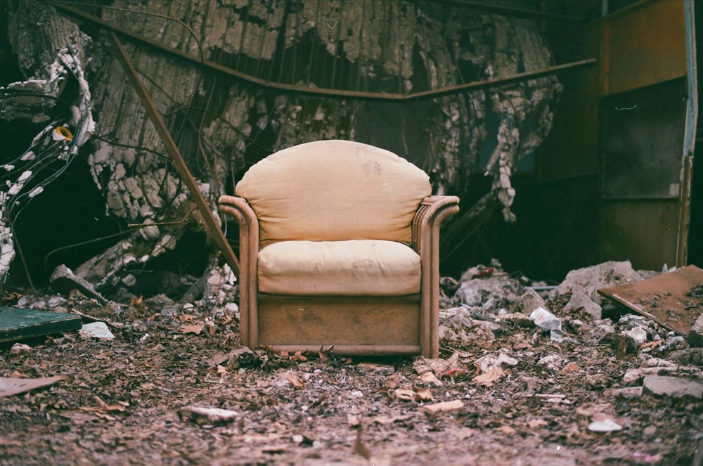 Discarded chair cleared from a property