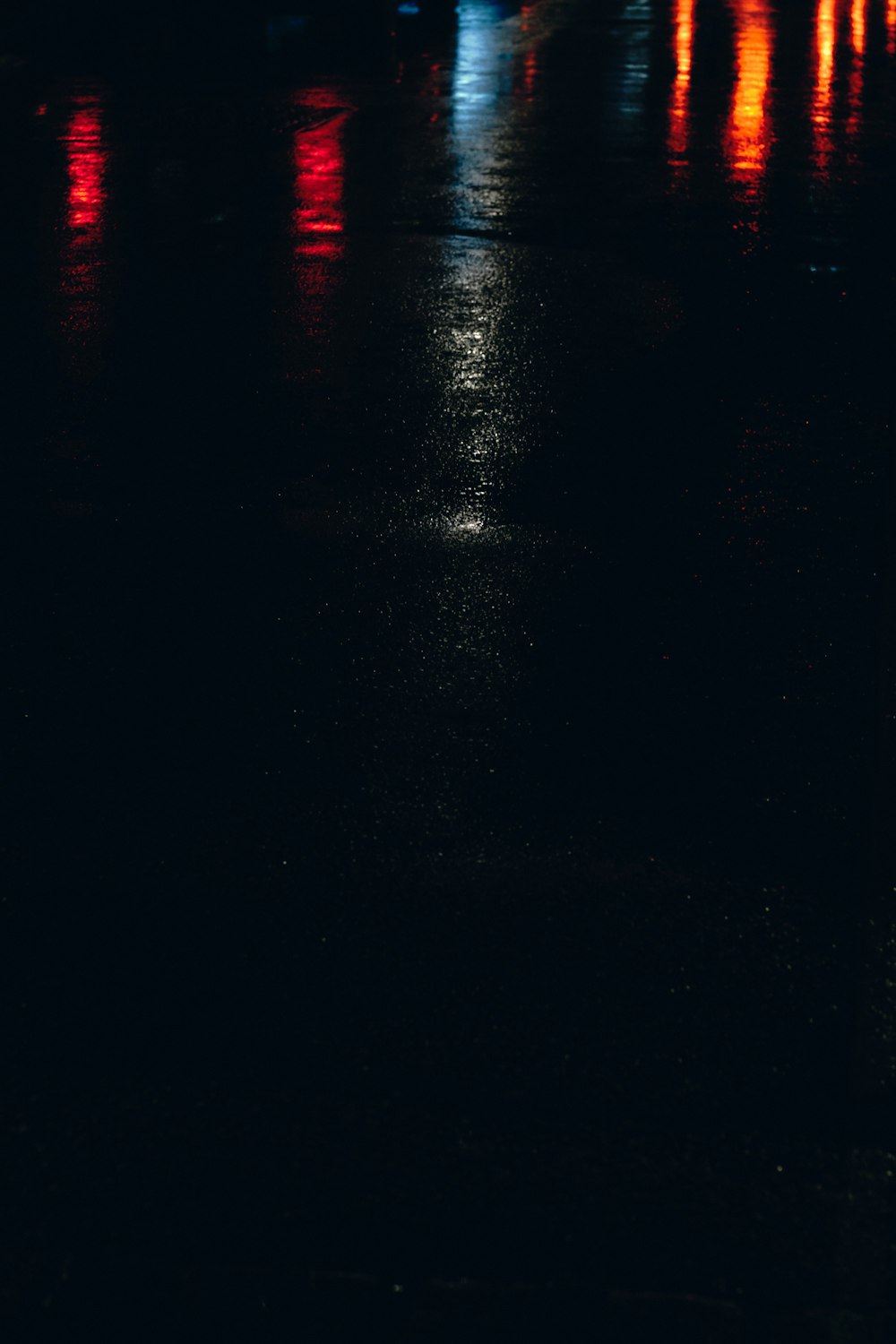 red lights on black surface