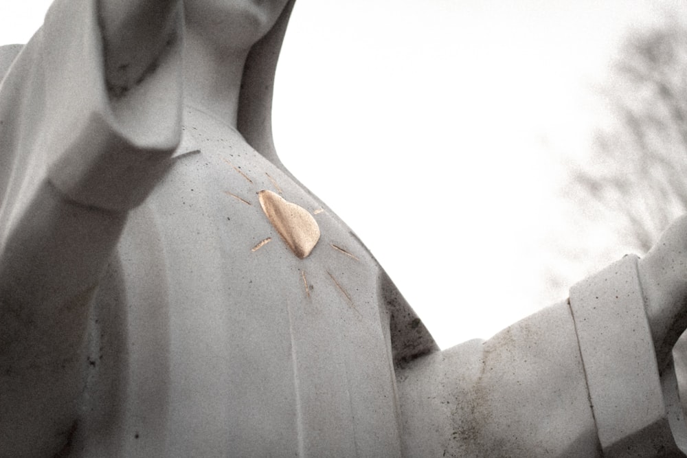 brown butterfly on white concrete statue