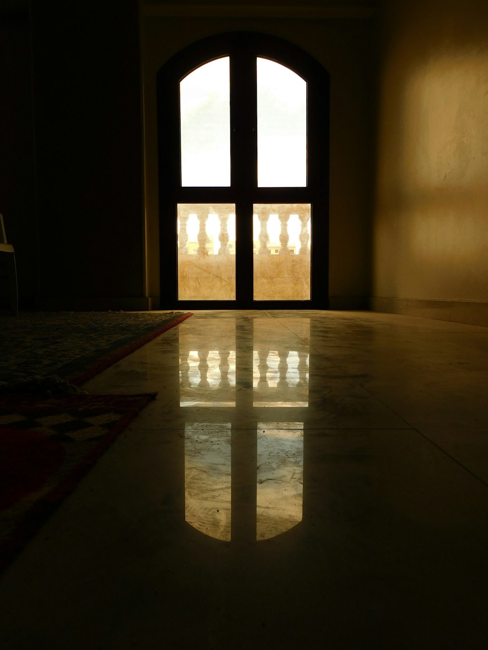 brown wooden framed glass window