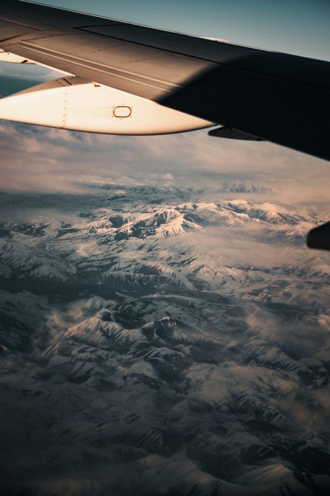 white and black airplane wing