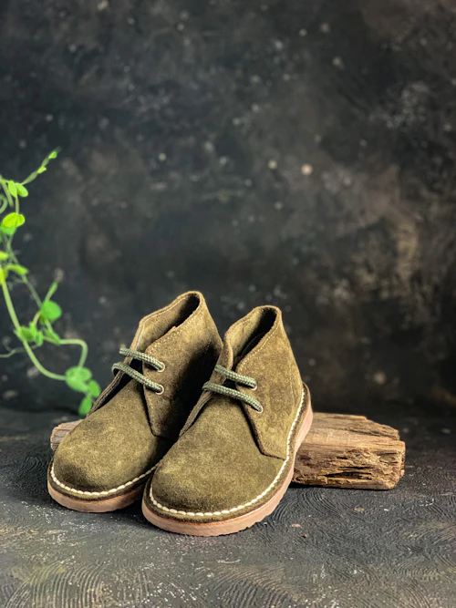 Olive suede desert boots