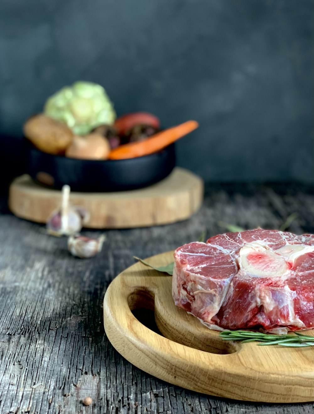 sliced meat on brown wooden chopping board