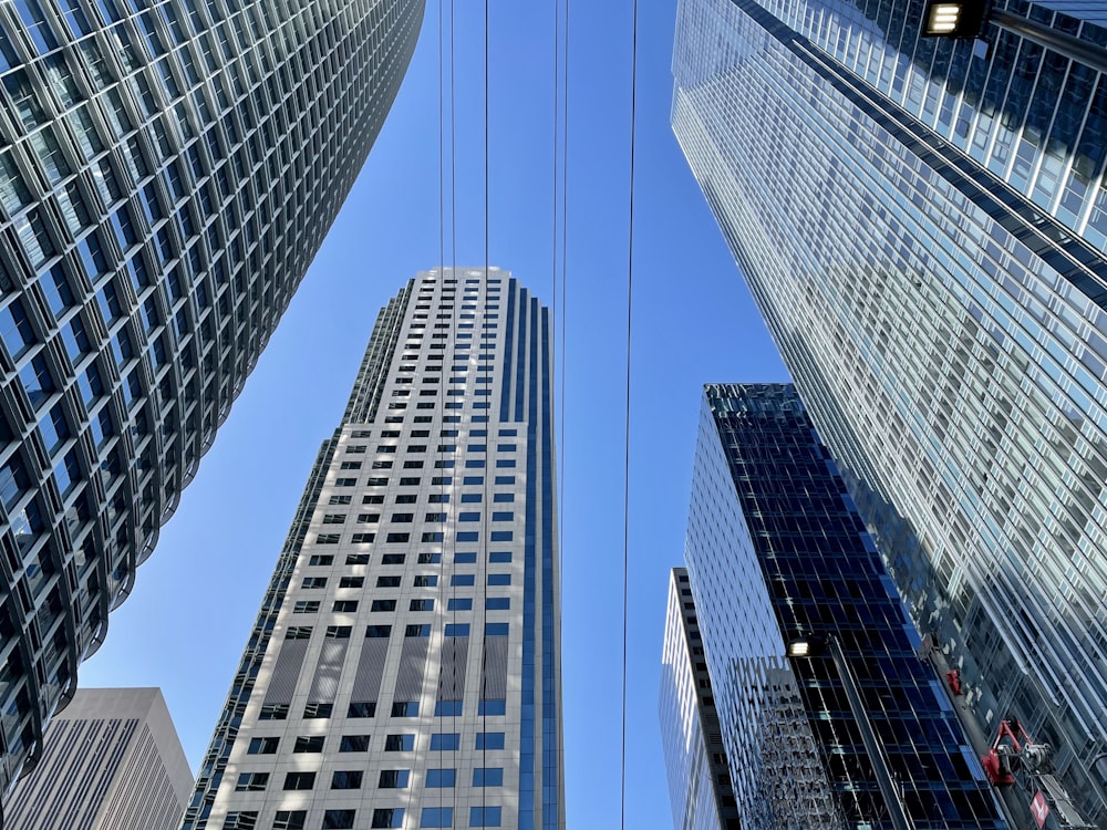 low angle photography of high rise buildings