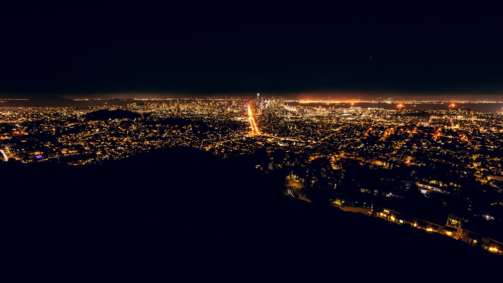 city lights during night time