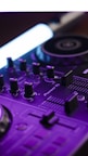 blue and black audio mixer