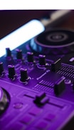 blue and black audio mixer