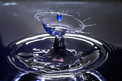 water drop in blue glass clear google meet background