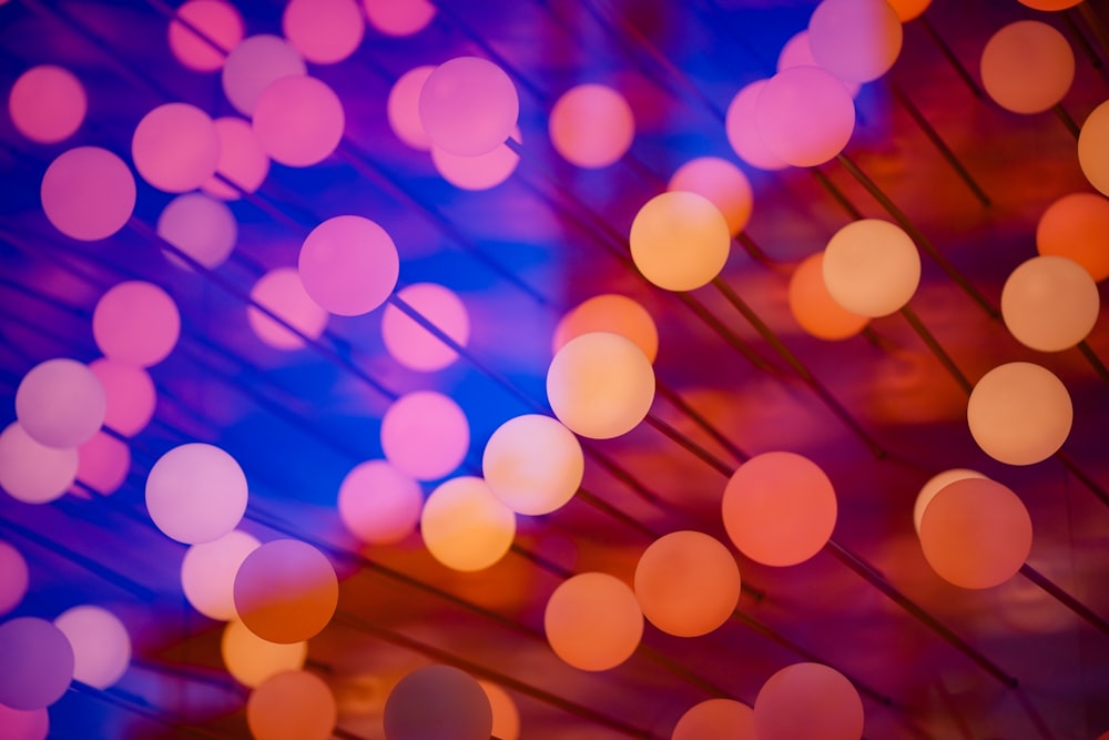 pink and yellow bokeh lights