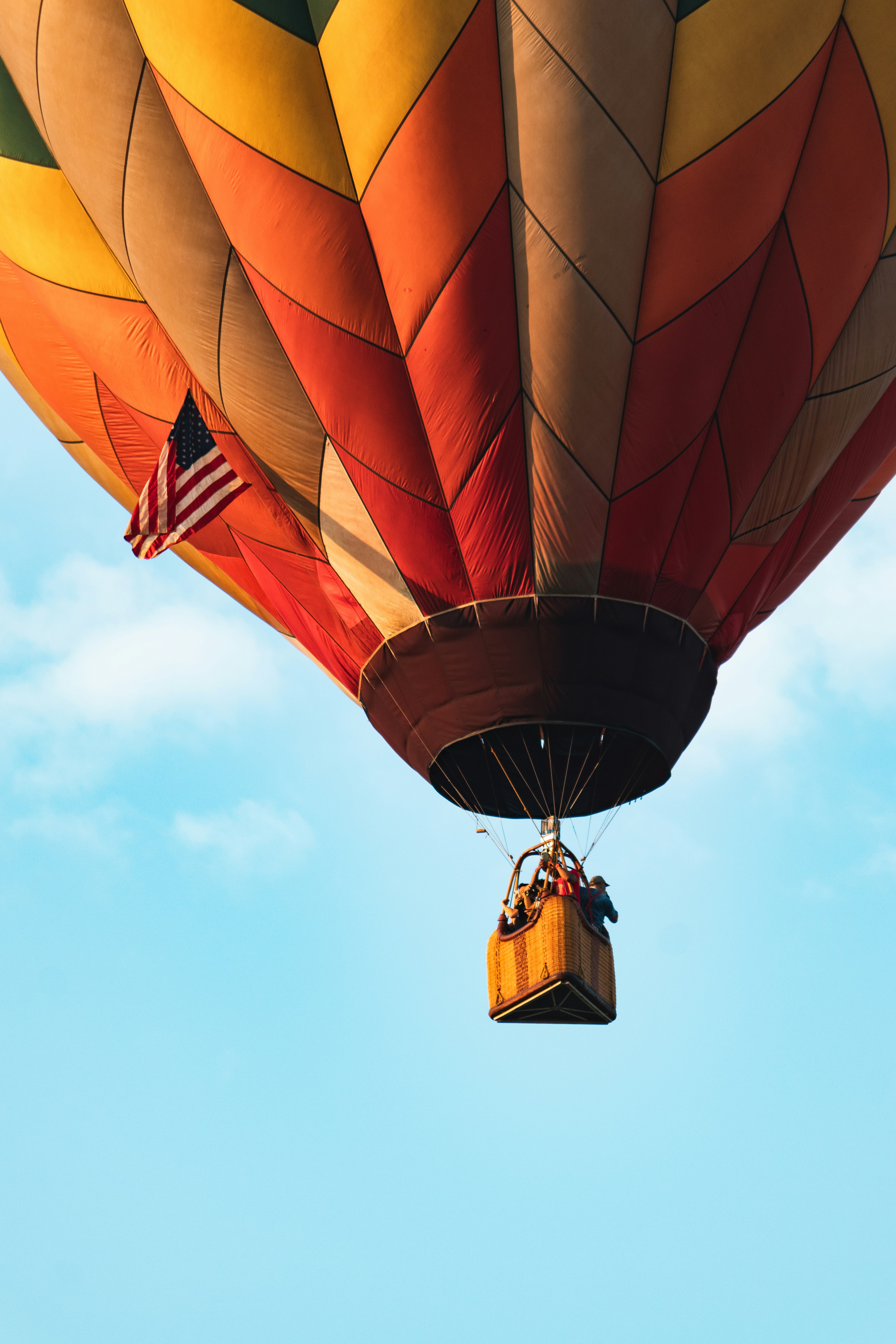 red and yellow hot air balloon