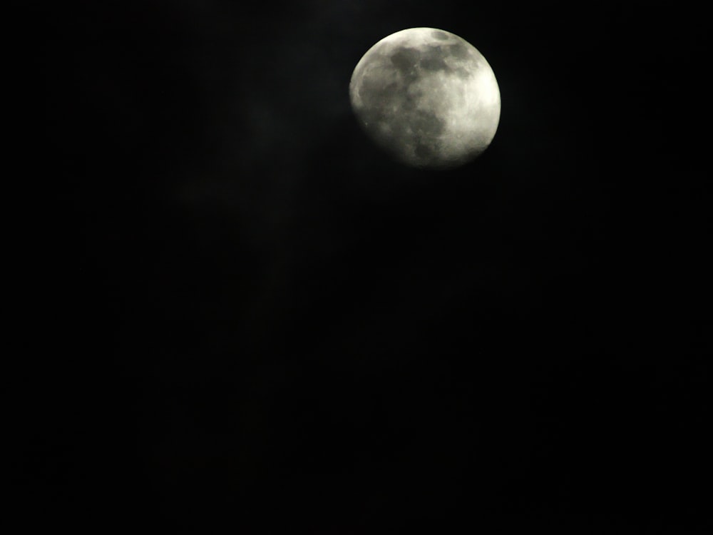 暗い夜空に浮かぶ満月