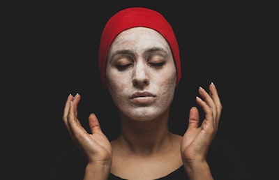 woman with face scrub applied