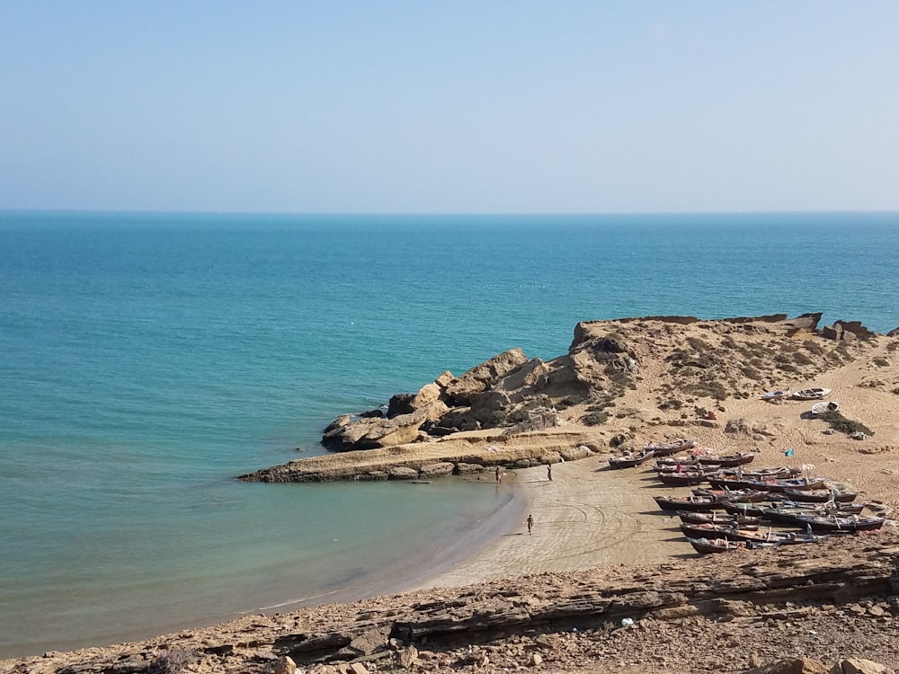 brown rocky shore near body of water during daytime