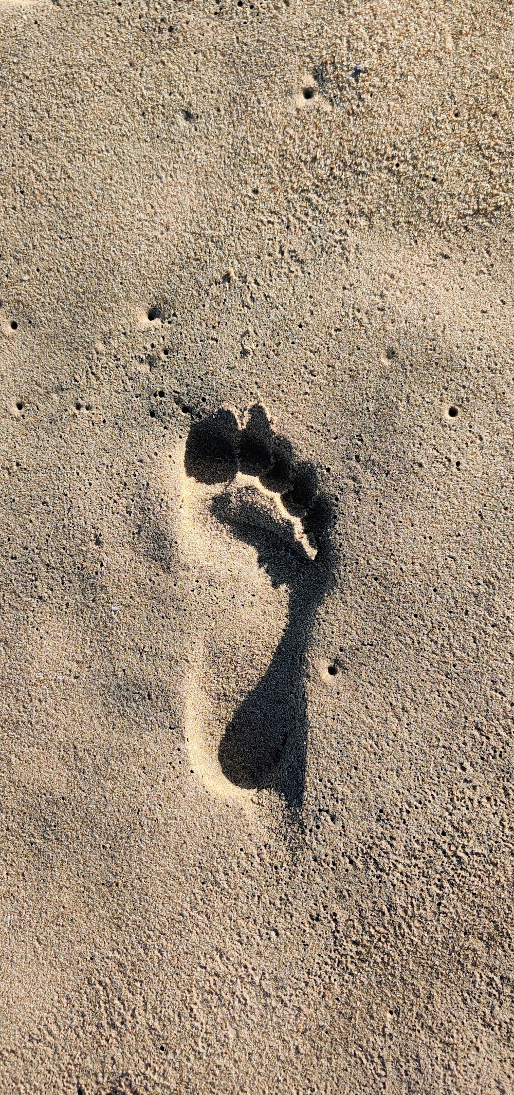 Schatten von 2 Personen auf braunem Sand während des Tages