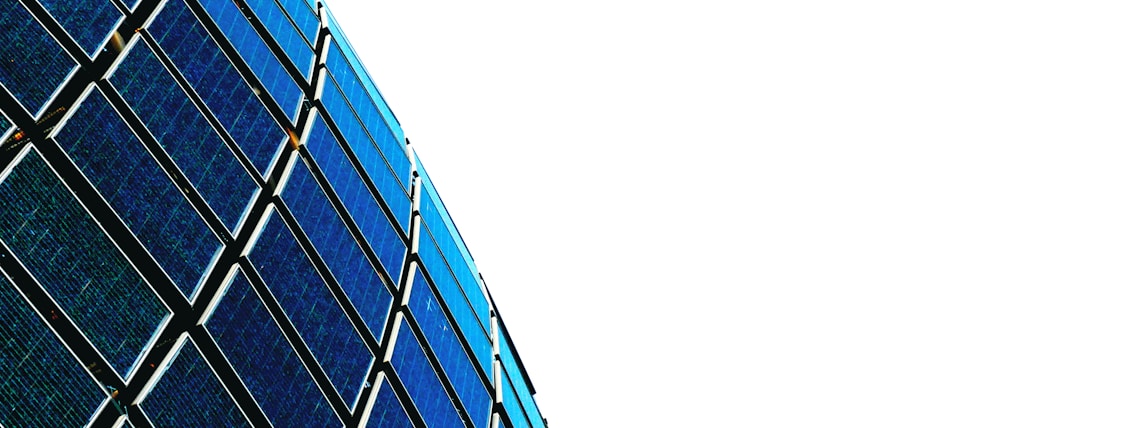 blue and black glass building