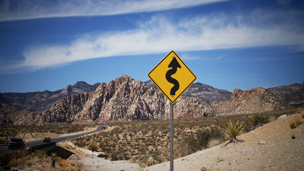 black and white road sign