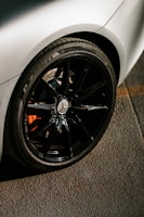 black and silver car wheel