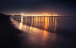 body of water during night time