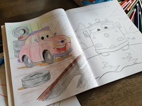 white printer paper with drawing