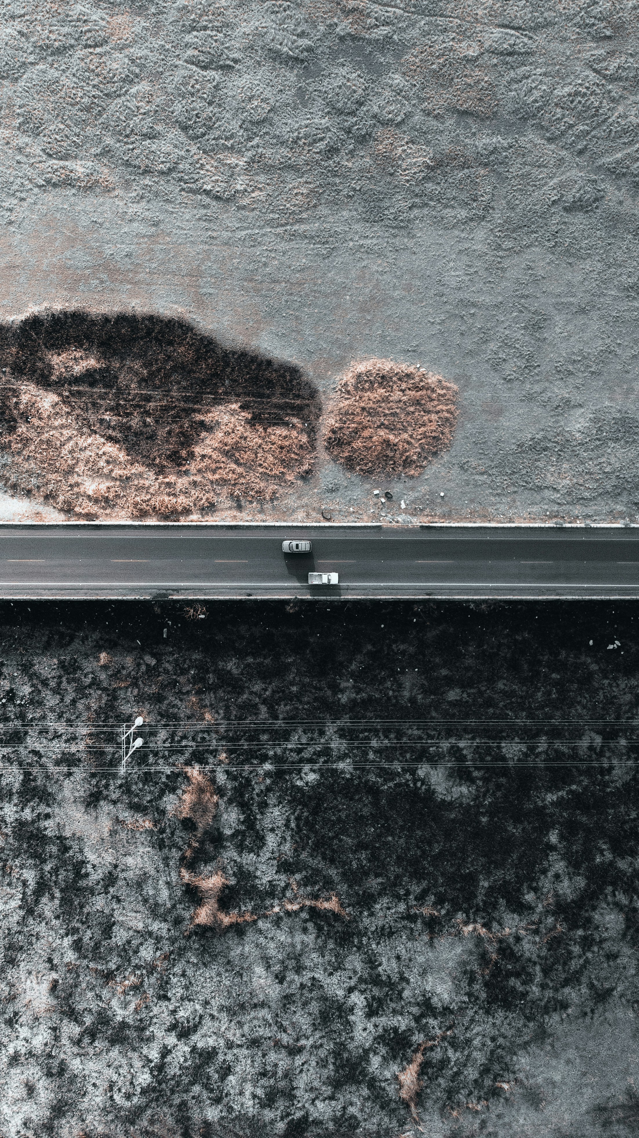aerial view of road during daytime